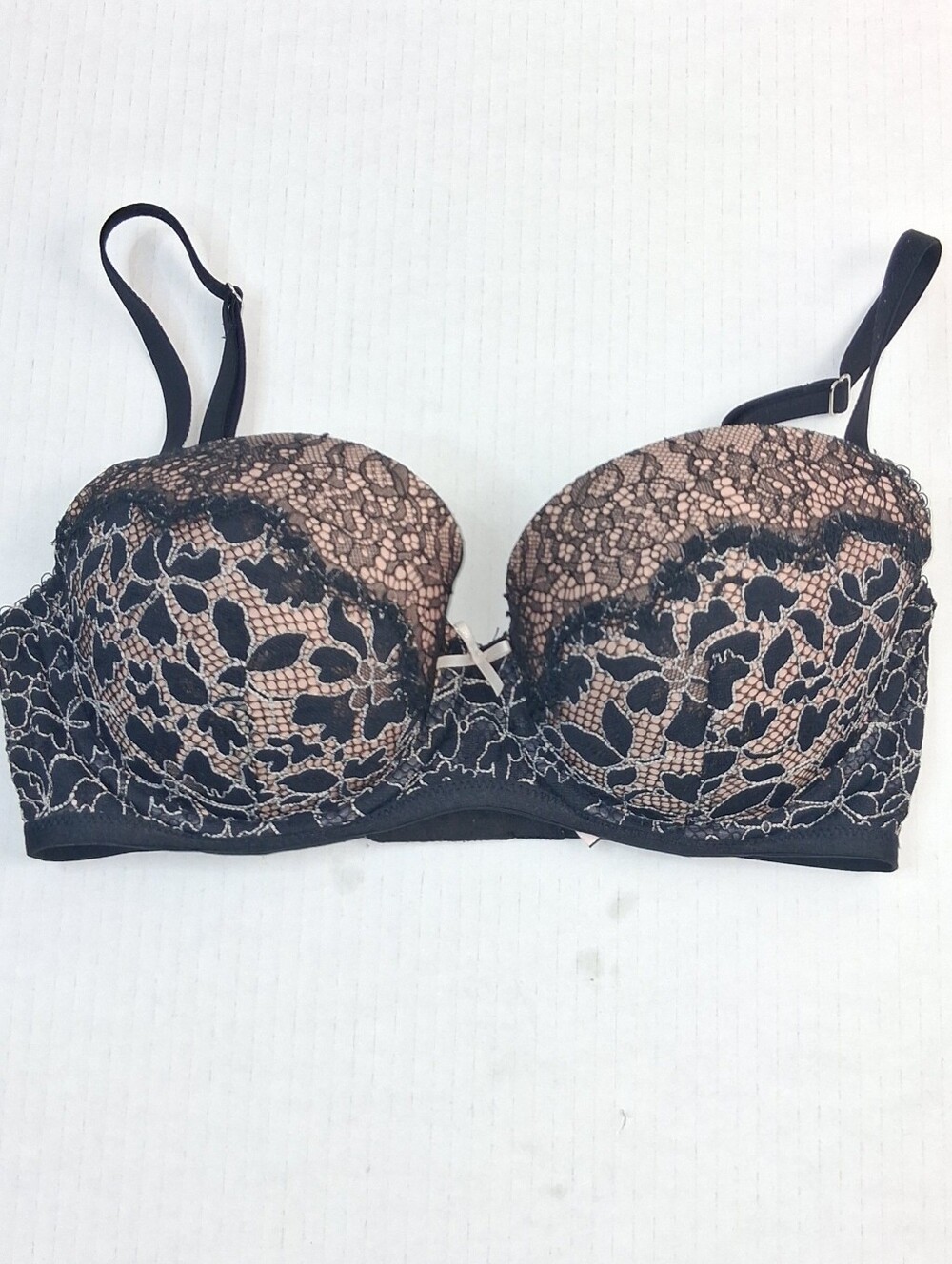 Victoria's Secret Black Nude Dream Angels Lined Demi Bra 32DD
